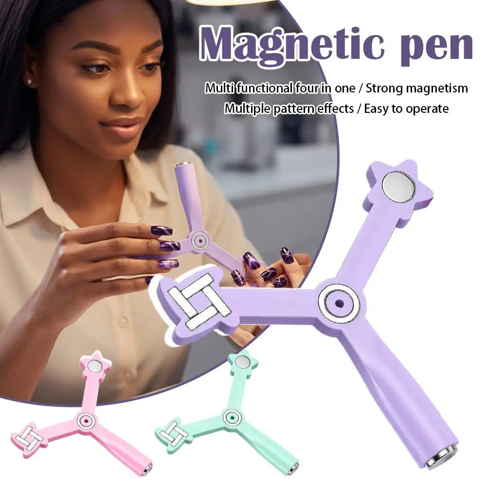 4-in-1 Cat Eye Magnet Nail Art Tool | Multi-Style Magnetic Stick