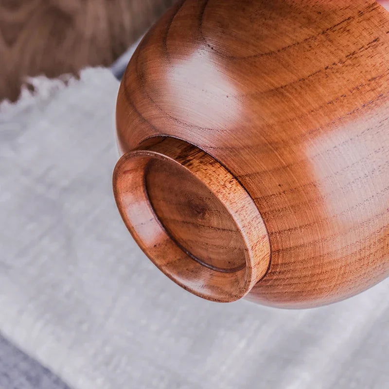 Japanese Style Acacia Wooden Bowl for Children's Dining Anti DropBowl Exclusive Wooden Bowl Retro Home Tableware Set Salad Bowl Peaceful Pleasures Health and Wellness