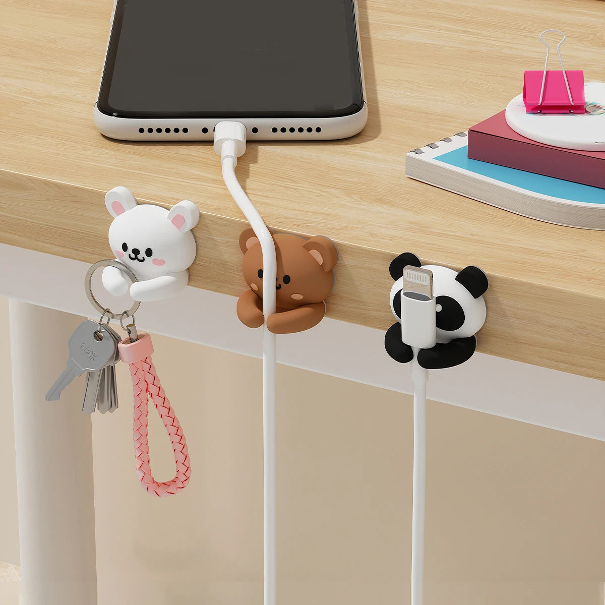 Desktop Multifunctional Winding Device Mouse Cable Headphone Cable Data Cable Holder Nail Free Seamless Silicone Cable Organizer Peaceful Pleasures Health and Wellness
