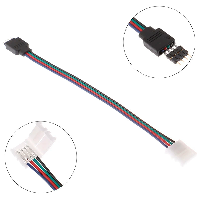 5050 RGB 4-Pin LED Strip Connector | 10mm 4-Conductor 15cm