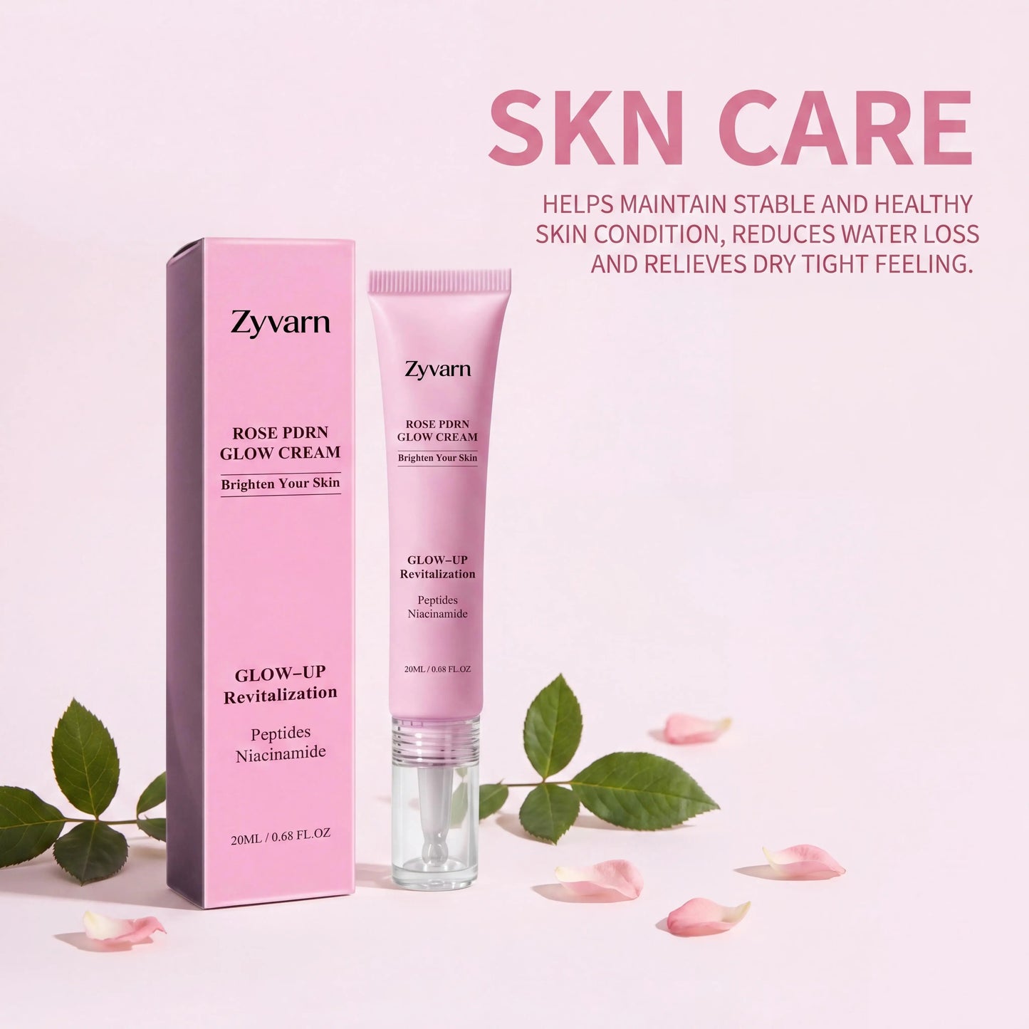 Pure Rose PDRN Glow Boost Cream Rejuvenating Long-lasting Hydration for Natural Radiant Skin Nicotinamide & Peptide Facial Cream Peaceful Pleasures Health and Wellness