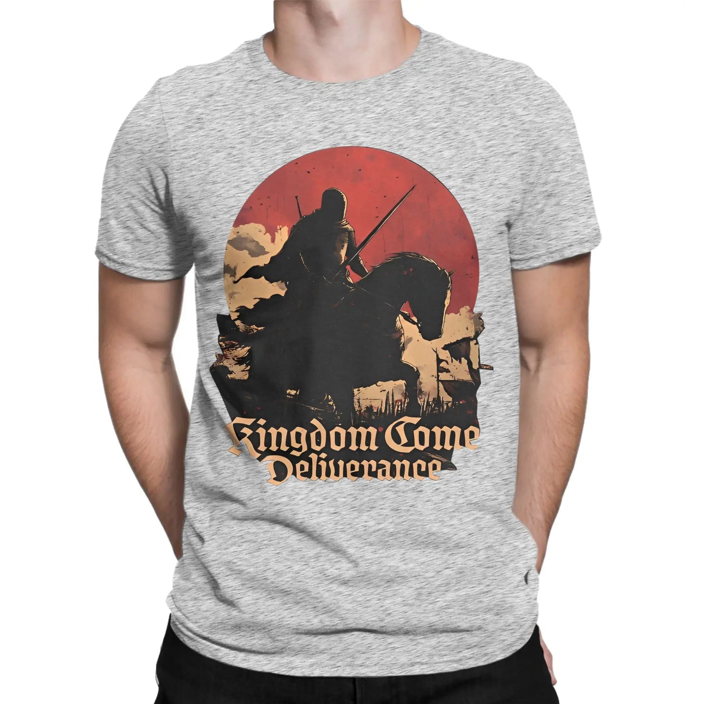 Kingdoms T Shirts for Men Pure Cotton Funny T-Shirts Round Collar Come Deliverances Tee Shirt Short Sleeve Clothing Classic Peaceful Pleasures Health and Wellness GRAY S