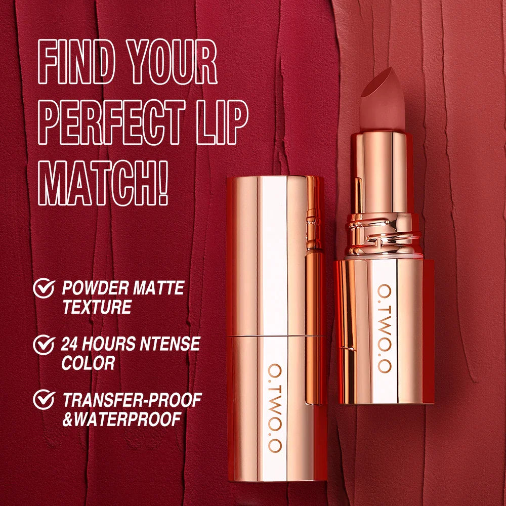 O.TWO.O 8-Piece Matte Lipstick Set – Waterproof & Long-Lasting