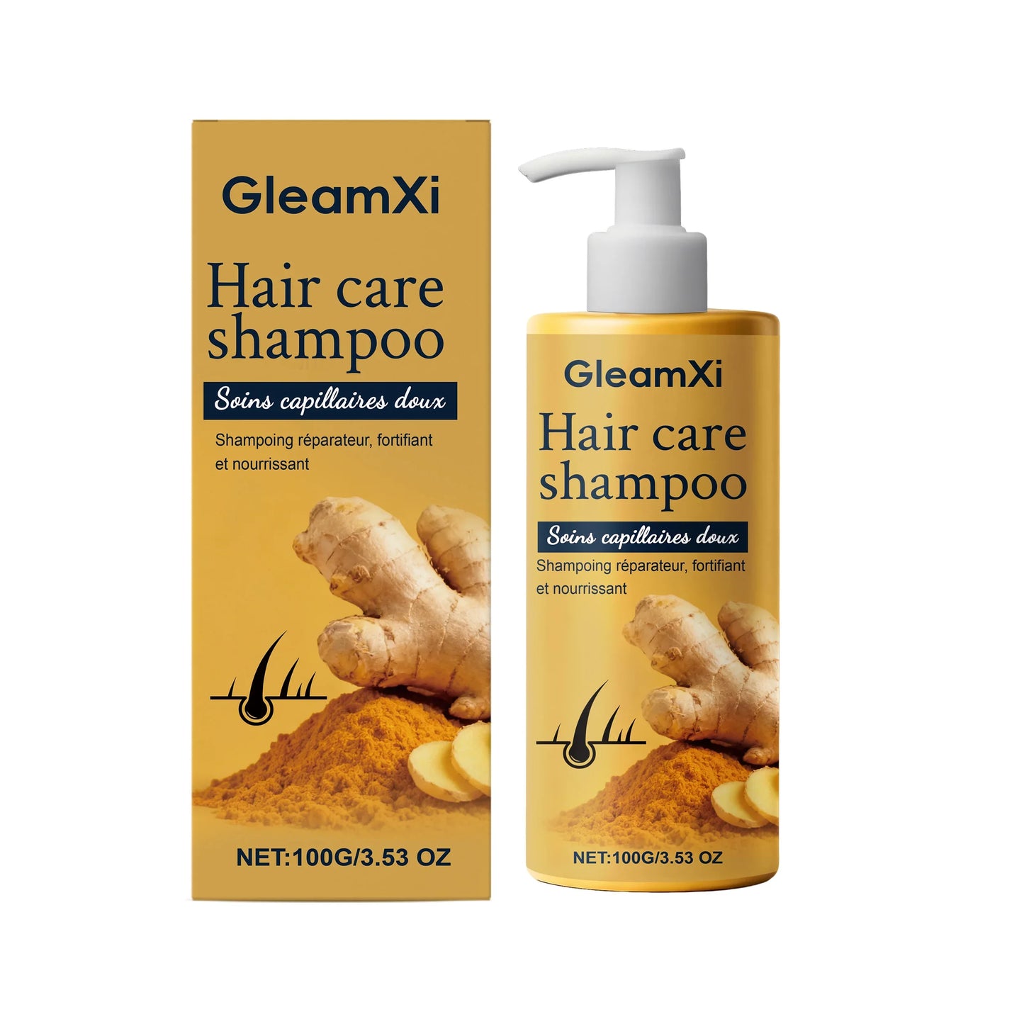 Gleamxi Ginger Shampoo – Oil Control, Dandruff & Hair Growth