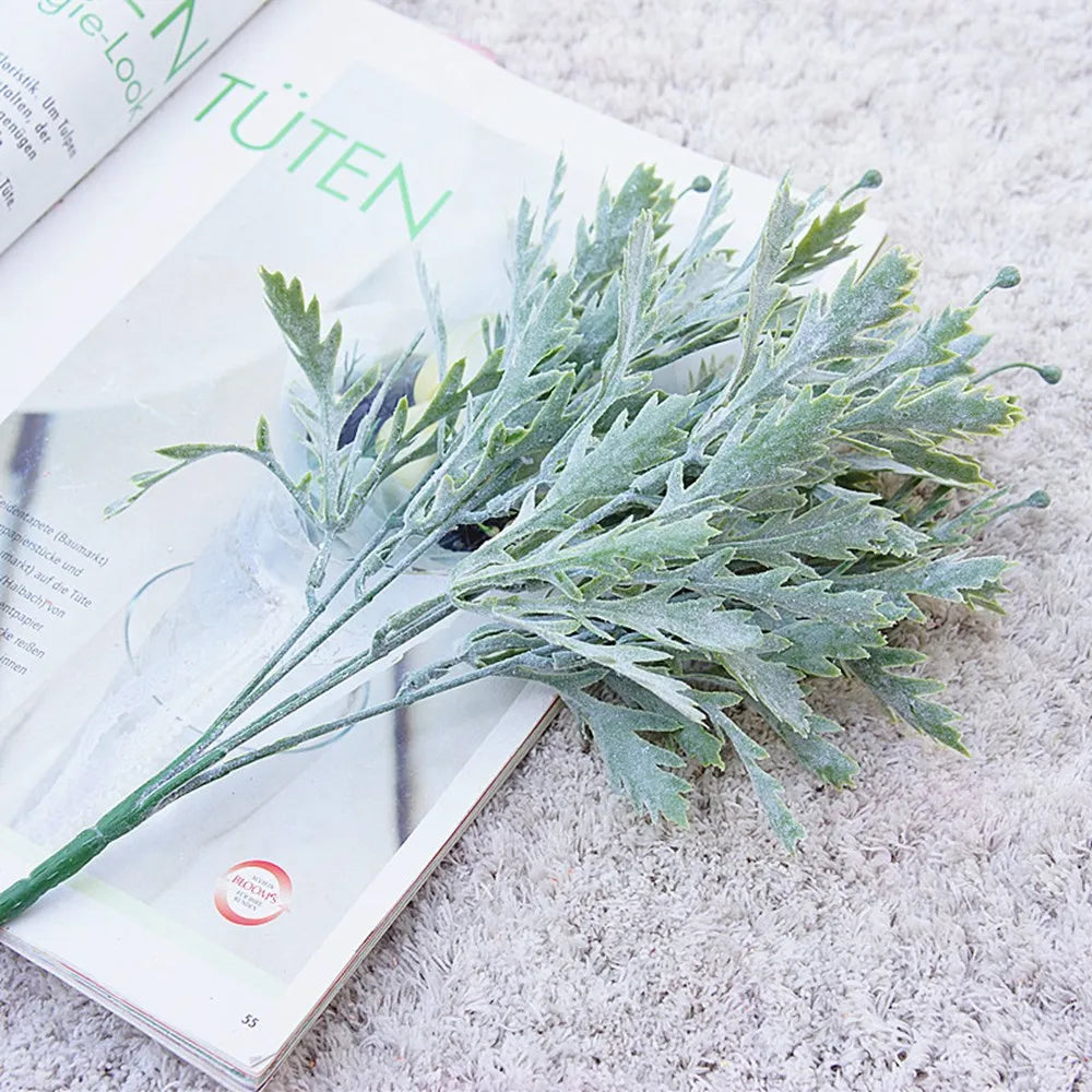 Artificial Chrysanthemum Leaf Stems | Faux Plant Décor 34cm