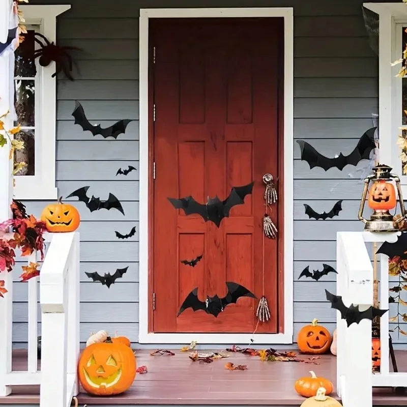 3D Halloween Bat Wall Stickers – Removable Decals 12–72 PCS