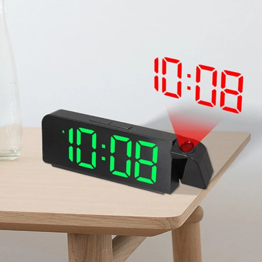 USB Powered Projection Alarm Clock TEMP Date Night Mode Power-off Memory Table Clock 2 Display Modes 12H/24H LED Digital Clock Peaceful Pleasures Health and Wellness