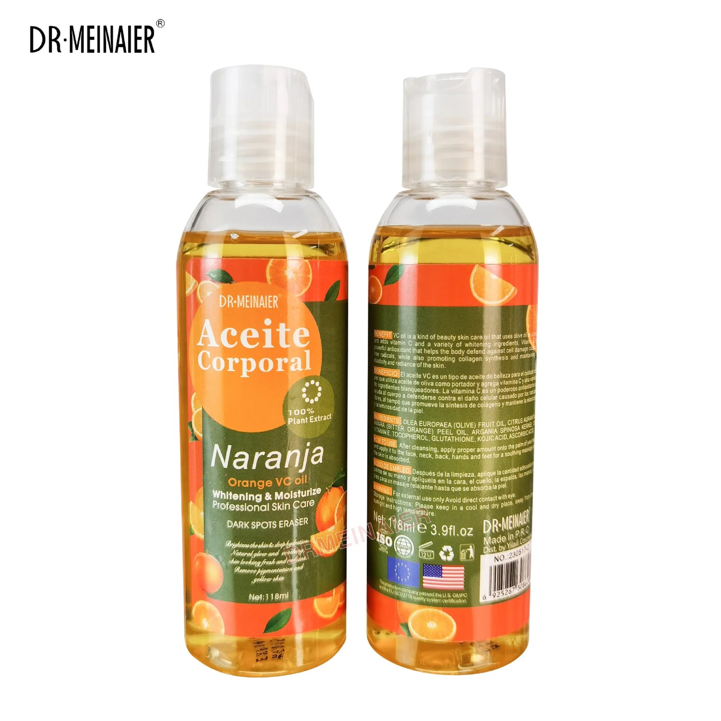 500ML Vitamin C AHA HYALURONIC& NICOTINAMIDE Face Serum Spots Eraser Corrector Whitening Moisturizing Lightening Body Cream Peaceful Pleasures Health and Wellness 118ml Orange Oil 1pc