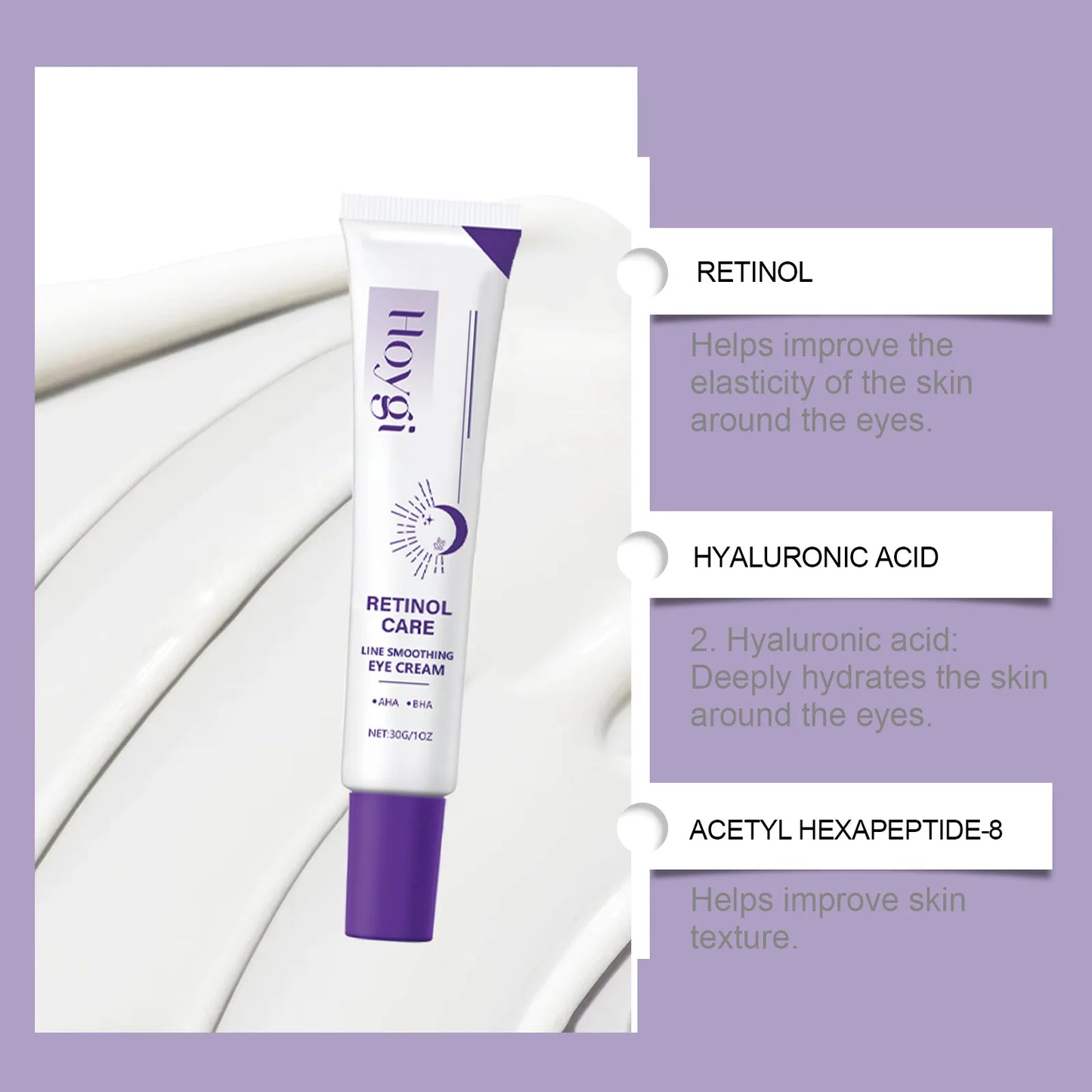 Hoygi Retinol Eye Cream – Dark Circles, Wrinkles & Puffiness