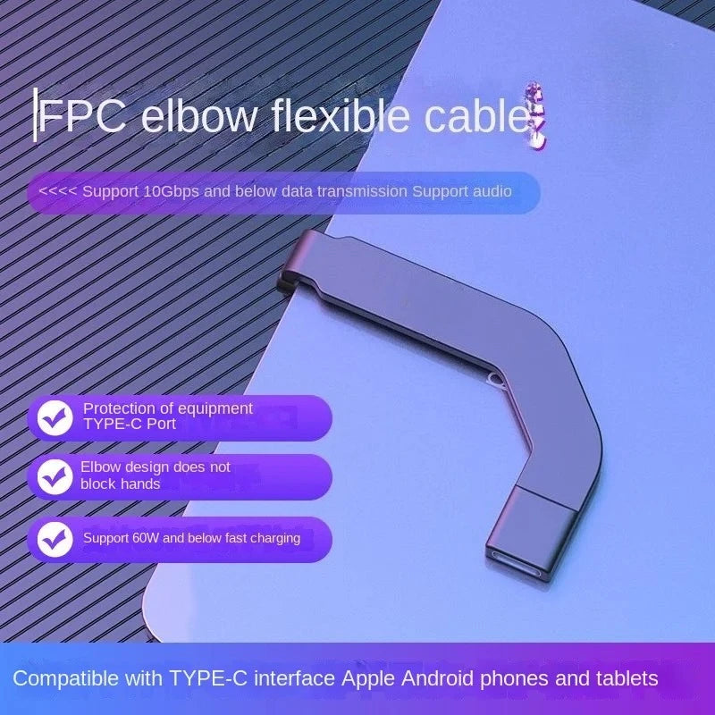 Type-C Elbow Adapter – 60W Fast Charging & 10Gbps Data Peaceful Pleasures Health and Wellness