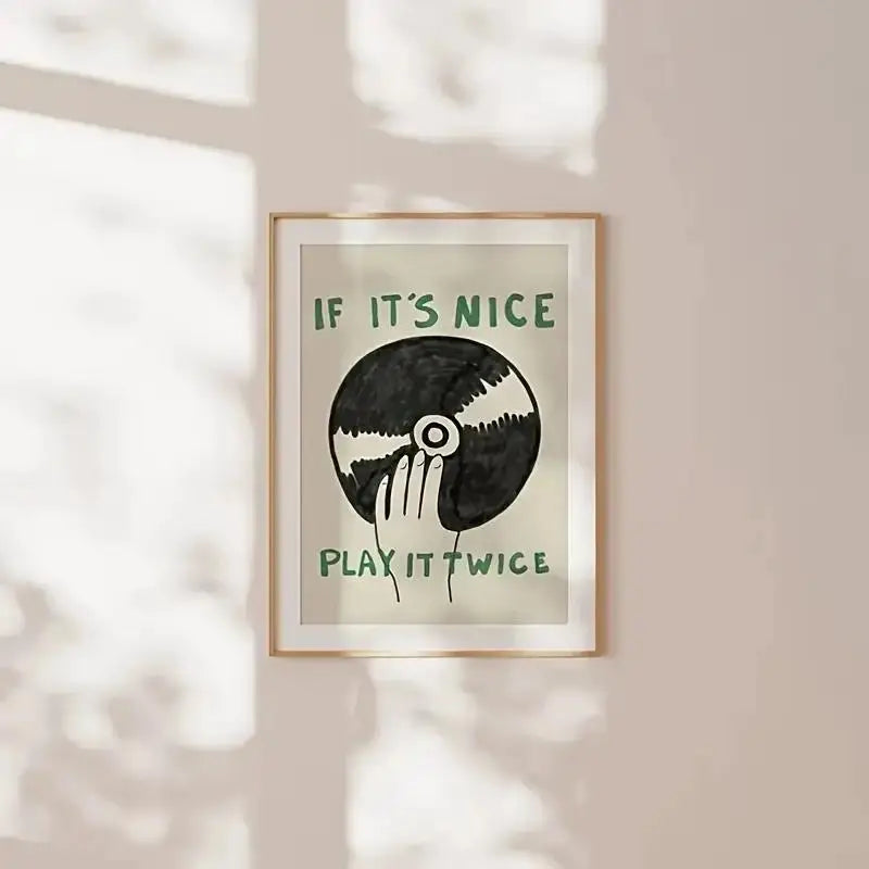 Minimalist Black Record Canvas Wall Art Print | Home Décor