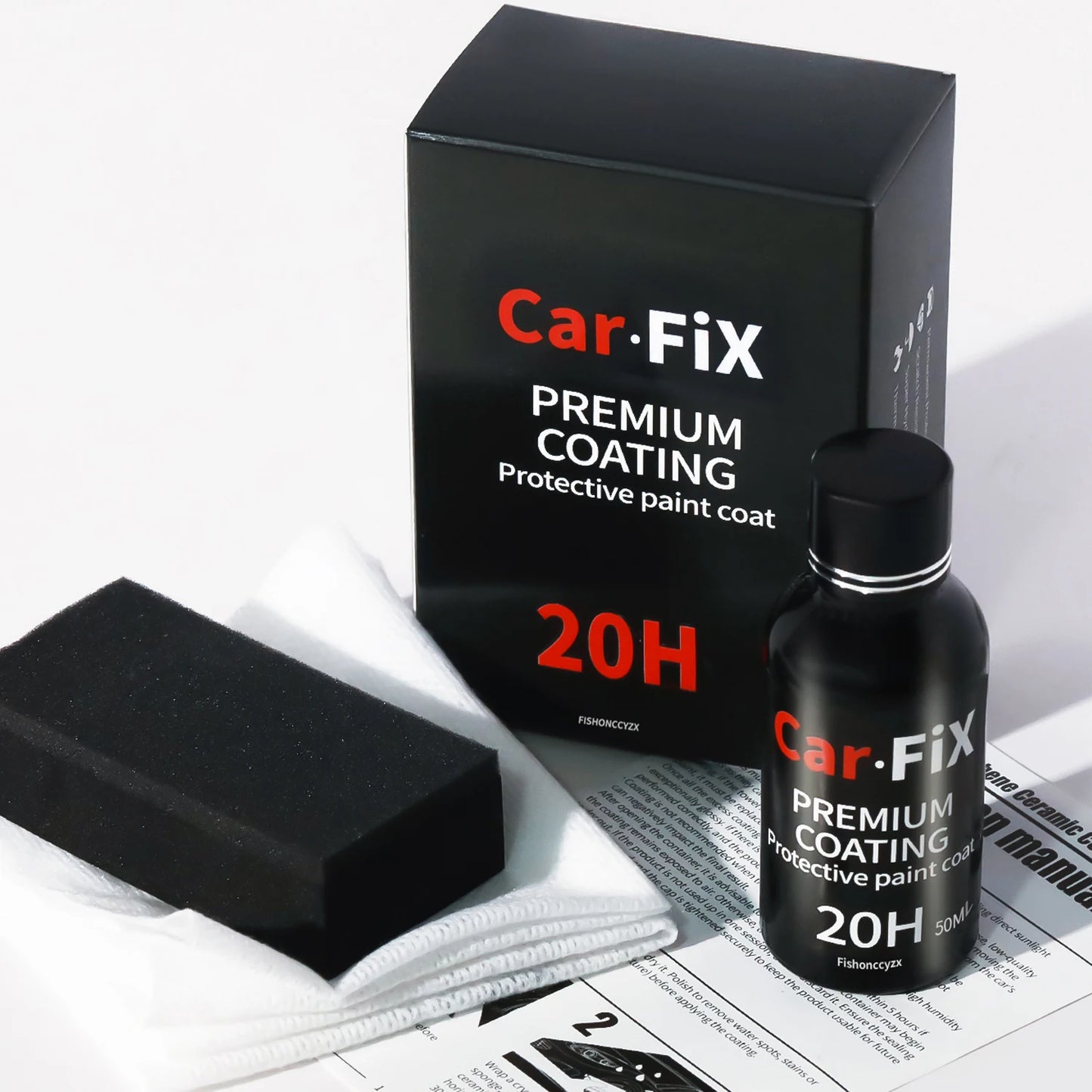 20H Car Coating Polishing Wax Anti-Scratch Paint Protection 5-year Guarantee Glossy Prolonging Paintworks Ceramic Liquid Glass Peaceful Pleasures Health and Wellness 50ML set