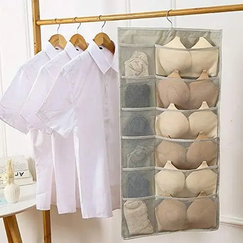Dual-Sided Hanging Closet Organizer – 30 Mesh Pockets, Rotating Hook Peaceful Pleasures Health and Wellness