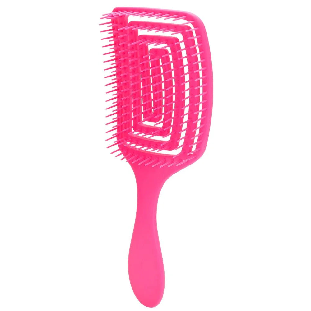Fashion Salon Wide Tooth Comb Hairdresser Styling Massage Comb Curved Comb for Hair Care Removing Tangles Barber Accessories Peaceful Pleasures Health and Wellness Pink