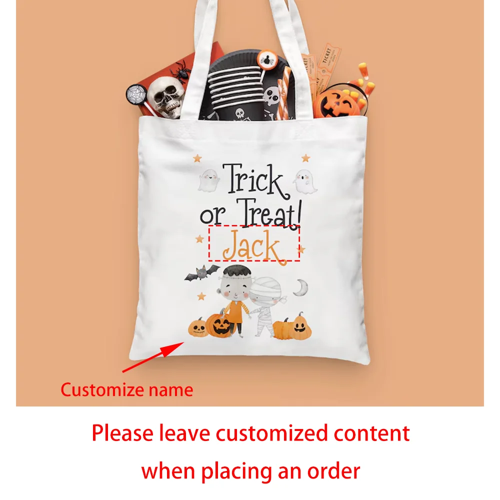 Custom Halloween Trick or Treat Bag for Kids | Personalized Tote
