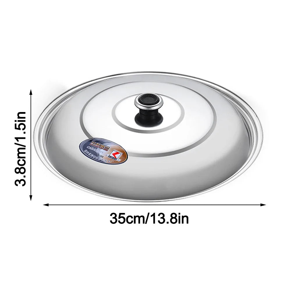 30-42cm Wok Pot Lid Universal Stainless Steel Kitchen Food Lid Thickened Reusable Frying Pan Cover Restaurant Kitchenware Peaceful Pleasures Health and Wellness 36cm
