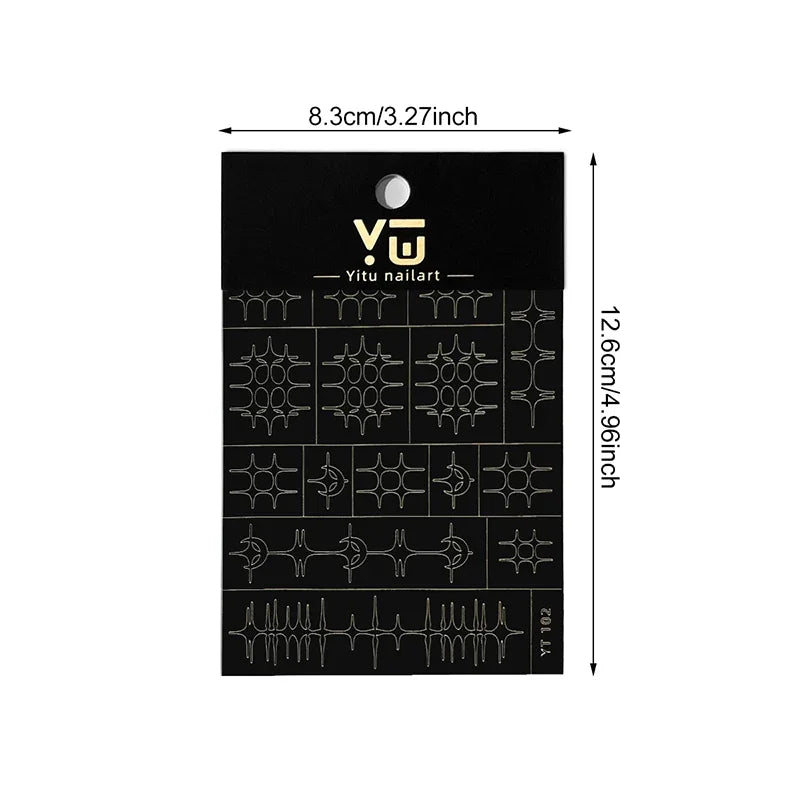 1 Sheet Nail Airbrush Stencil Stars Moon Fishbone Pattern Hollow French Manicure Sticker Templates for Nail Art Peaceful Pleasures Health and Wellness