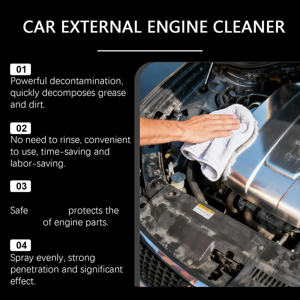 For Auto Engine Exterior Cleaner - No-Rinse Fast Oil Stain Remover Powerful Degreasing Car Maintenance Essential Tool Peaceful Pleasures Health and Wellness