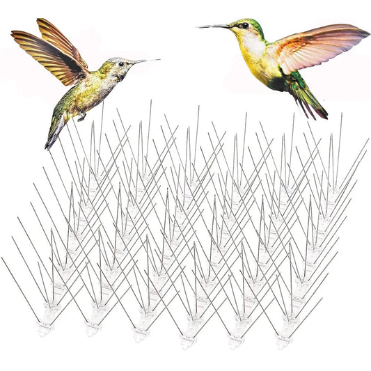 12Pcs Pigeon Spikes Stainless Steel Bird Repeller Set Deterrent Anti Bird Pigeon Squirrel Cats Repellent for Garden Fence Roof Peaceful Pleasures Health and Wellness