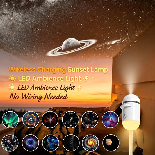 2-in-1 Galaxy Projector Night Light Multi Projection Films Starry Sky Night Light USB Projection Lamp for Bedroom Ceiling Wall Peaceful Pleasures Health and Wellness