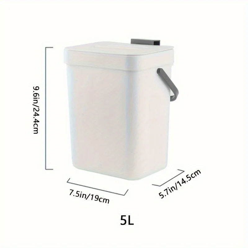 Quiet-Close Sealed Trash Can 3/5L – Space-Saving Kitchen & Office Bin