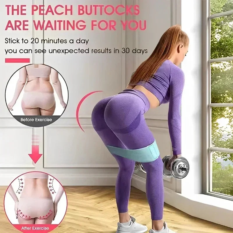 Fabric Resistance Hip Booty Bands Glute Thigh Elastic Workout Squat Circle Stretch Fitness Strips Loops Yoga Gym Equipment 3Pcs Peaceful Pleasures Health and Wellness