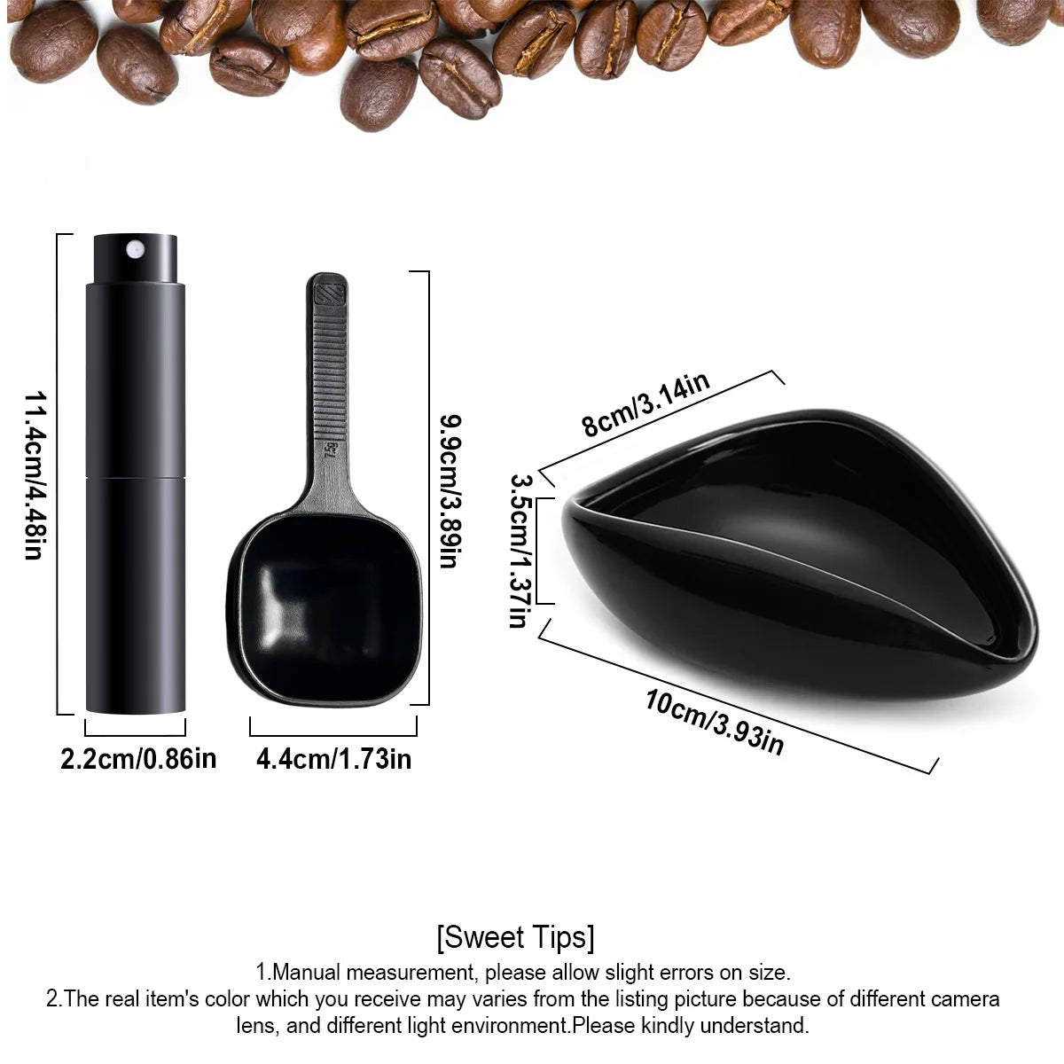Leeseph Coffee Bean Dosing Cup and Spoon Set, Ceramic Dosing Vessel/Single Dose Measuring Tray Kit for Coffee, Reducing Static Peaceful Pleasures Health and Wellness