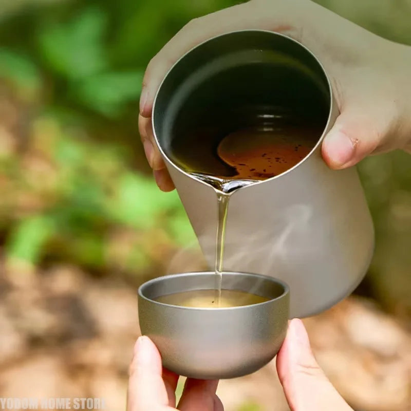 Pure Titanium Double-Layer Camping Cup 50ml | Coffee & Tea