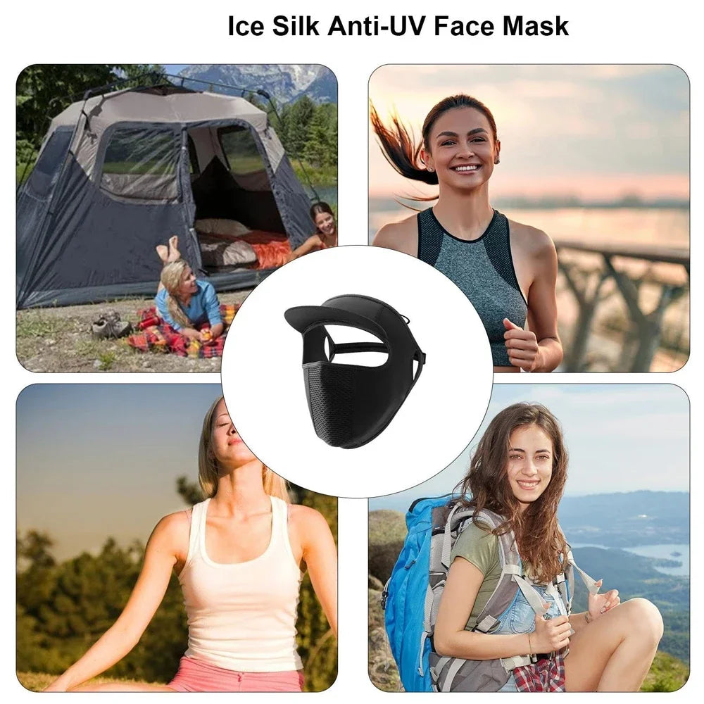 1PC UPF 50+ Full Face Sun Mask – Breathable UV Protection with Ponytail Hole, Lightweight & Cooling for Cycling, Hiking,Running Peaceful Pleasures Health and Wellness