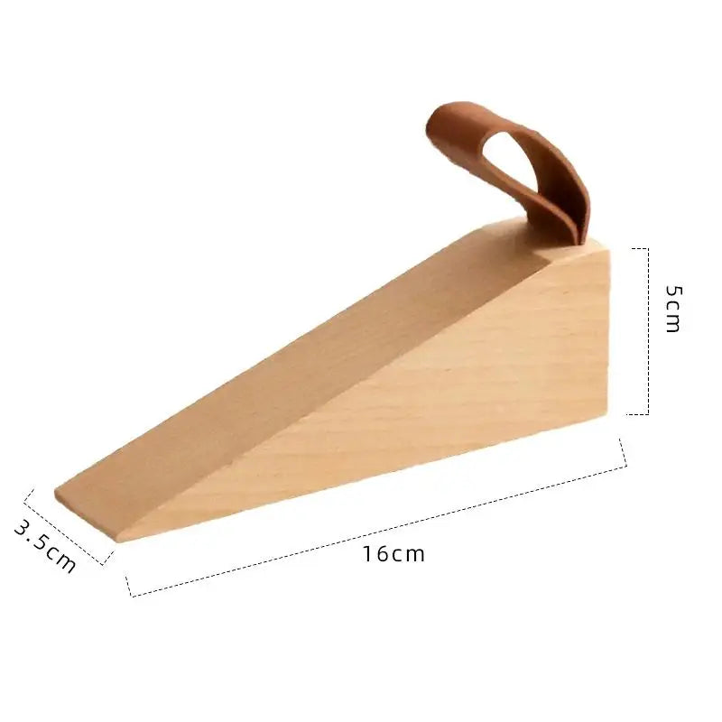 Solid Wood Door Stopper Wedge – Beech & Black Walnut Décor Wood Door Stopper Peaceful Pleasures Health and Wellness L1