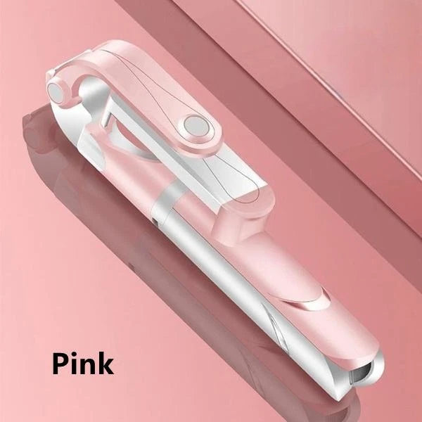 Extendable Handheld Selfie Stick Tripod with Remote Shutter Self-timer Tripod Portable Mobile Phone Bracket Foldable Phone Stand Peaceful Pleasures Health and Wellness Pink