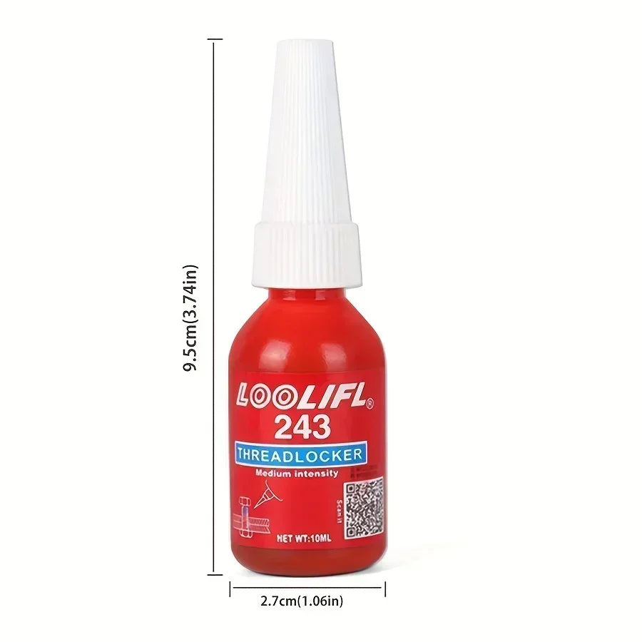 Adhesive 243 Anaerobic Screw Glue Strong Anti-slip Fastening Thread Locker High and Low Strength High-Temperature-Resistant New Peaceful Pleasures Health and Wellness 1 pcs
