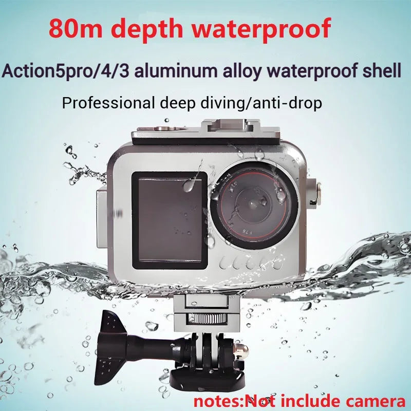 Aluminum Waterproof Dive Case for DJI Action 5 Pro/4/3 – 80m