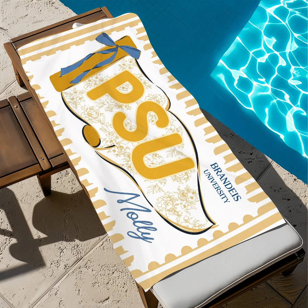 Personalized School Spirit Quick-Dry Beach Towel | 11 Sizes Quick-Dry Beach Towel Peaceful Pleasures Health and Wellness z2 STJ40x70CM