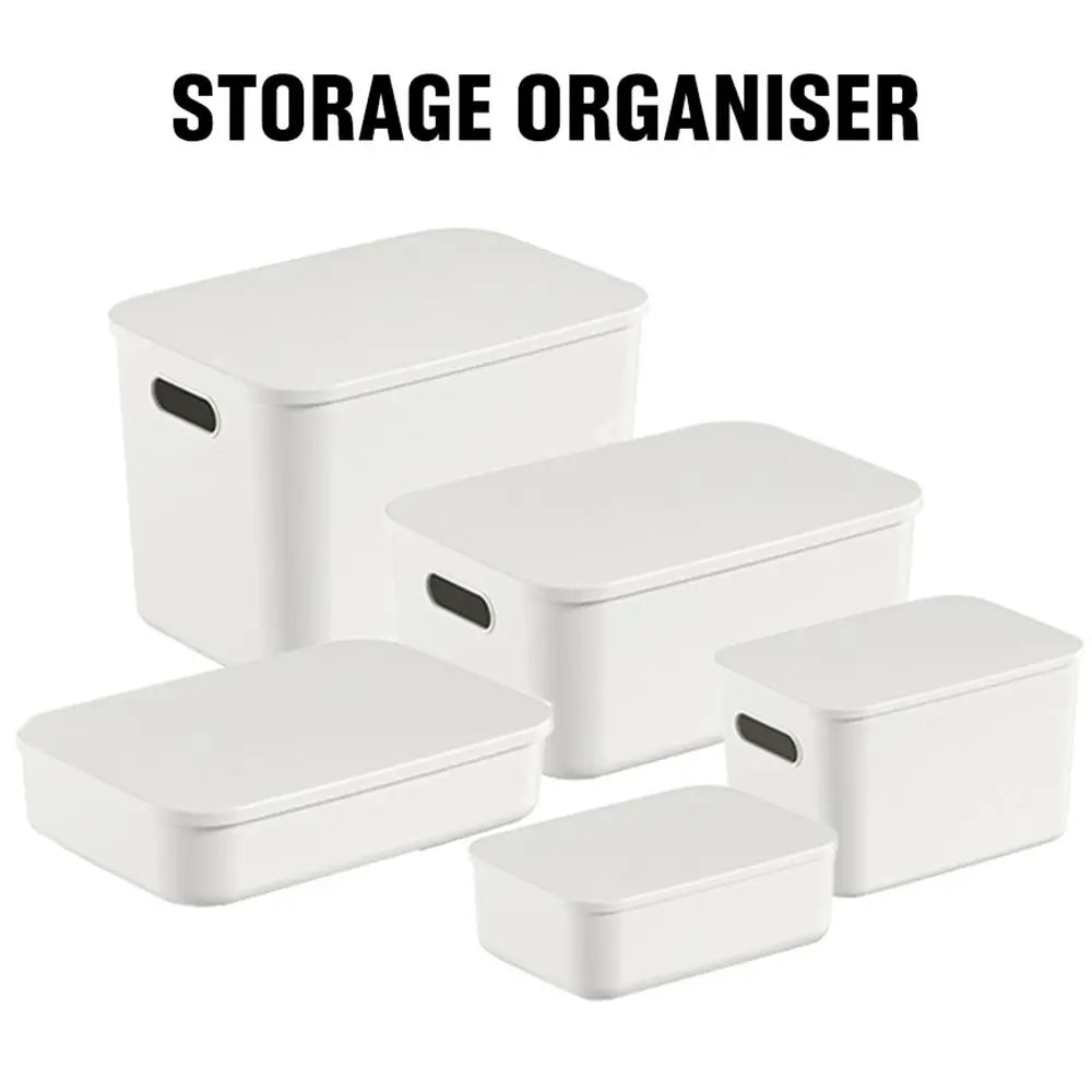 Stackable Plastic Storage Box with Lid | Home Organizer