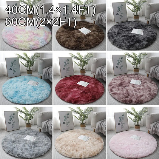 1X Circle Round Shaggy Rug Living Room Bedroom Carpet Floor Mat Peaceful Pleasures Health and Wellness