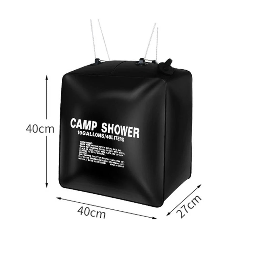 40L Solar Outdoor Shower Bag | UV Coating PVC for Camping Peaceful Pleasures Health and Wellness