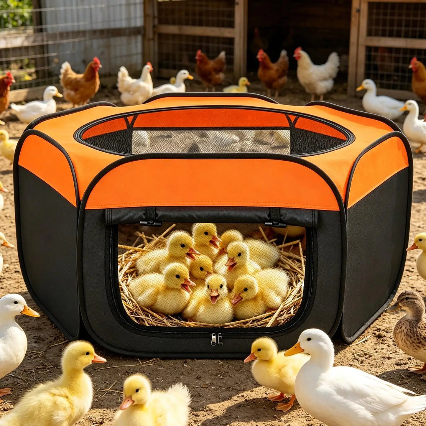 Portable Foldable Chicken Brooder Pen for Chicks & Small Animals Chicken Brooder Pen Peaceful Pleasures Health and Wellness