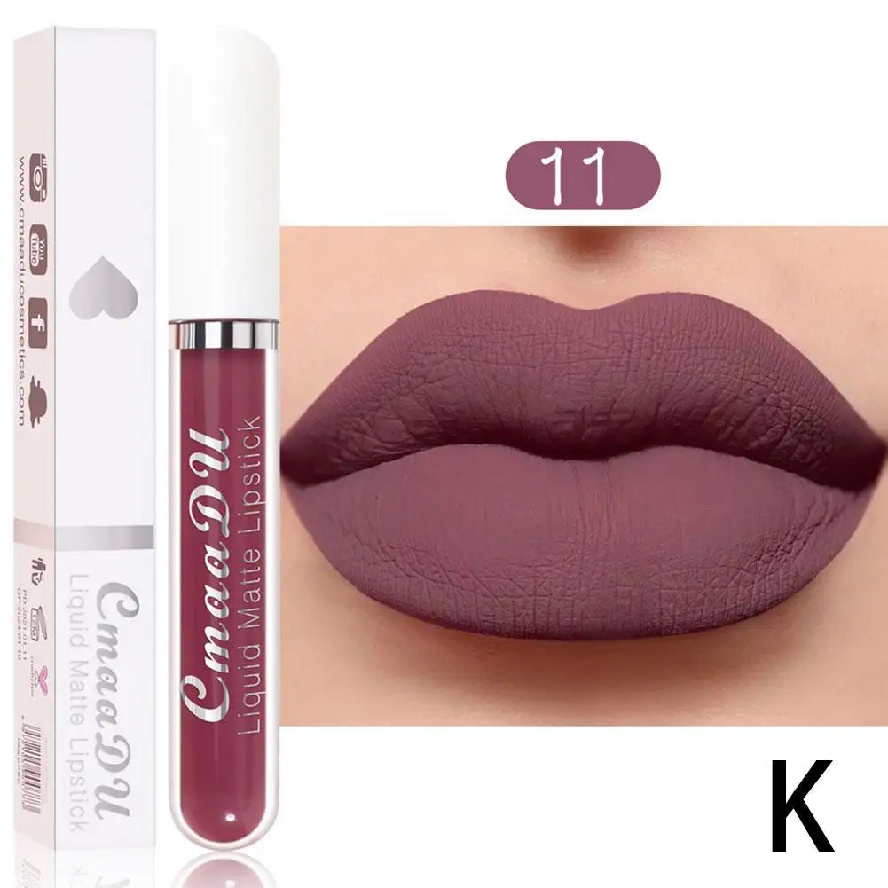 18-Color Waterproof Matte Liquid Lipstick – Long-Lasting Lip Gloss