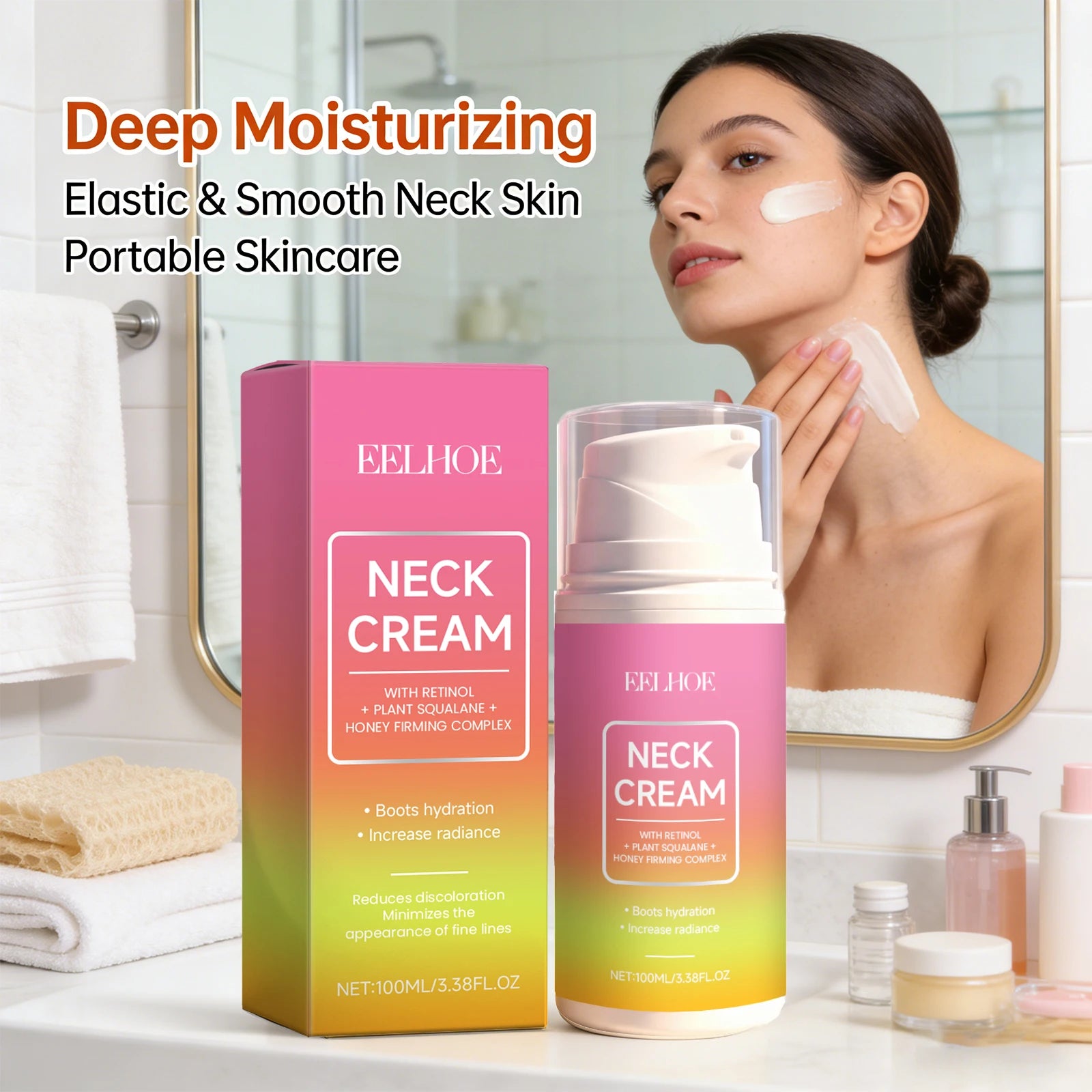 EELHOE Retinol Neck Cream – Firming, Brightening & Hydrating Neck Firming Cream Peaceful Pleasures Health and Wellness
