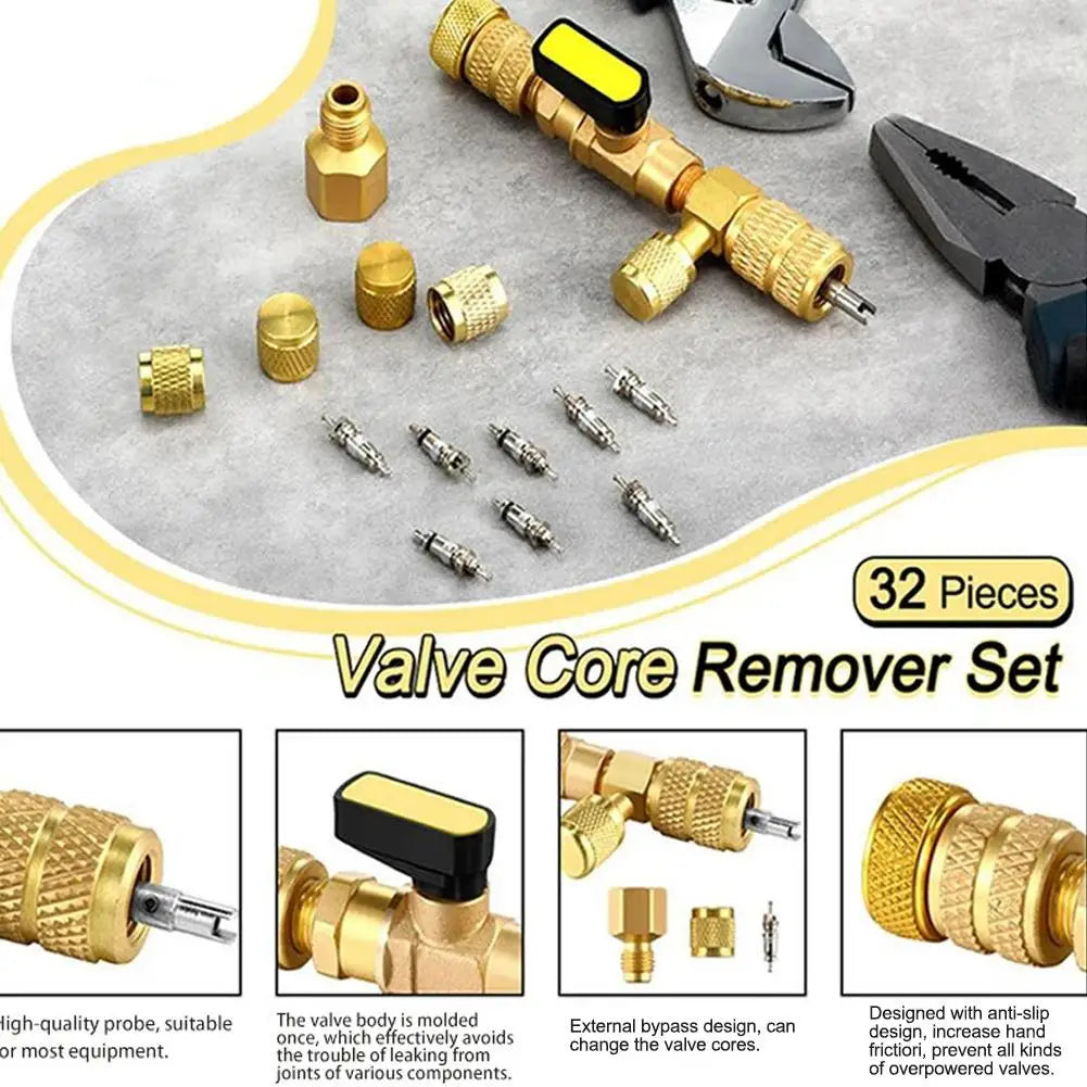 1Set Valve Core Quick Remover Installer Tool R134a R12 R22 HVAC Air Conditioner System Repair Tool Valve Core Service Tool Peaceful Pleasures Health and Wellness