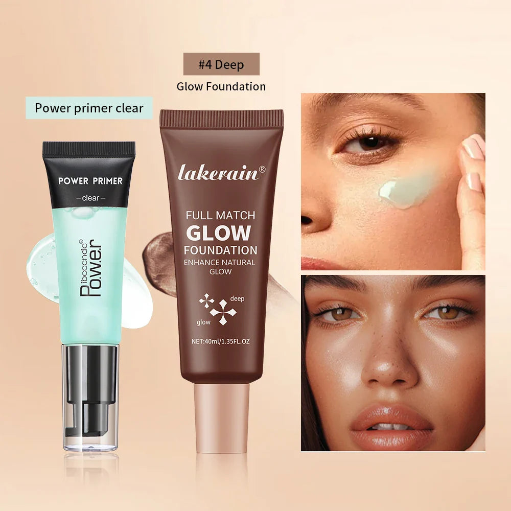 Powder Grip Primer & Glow Foundation Makeup Kit | Hydrating