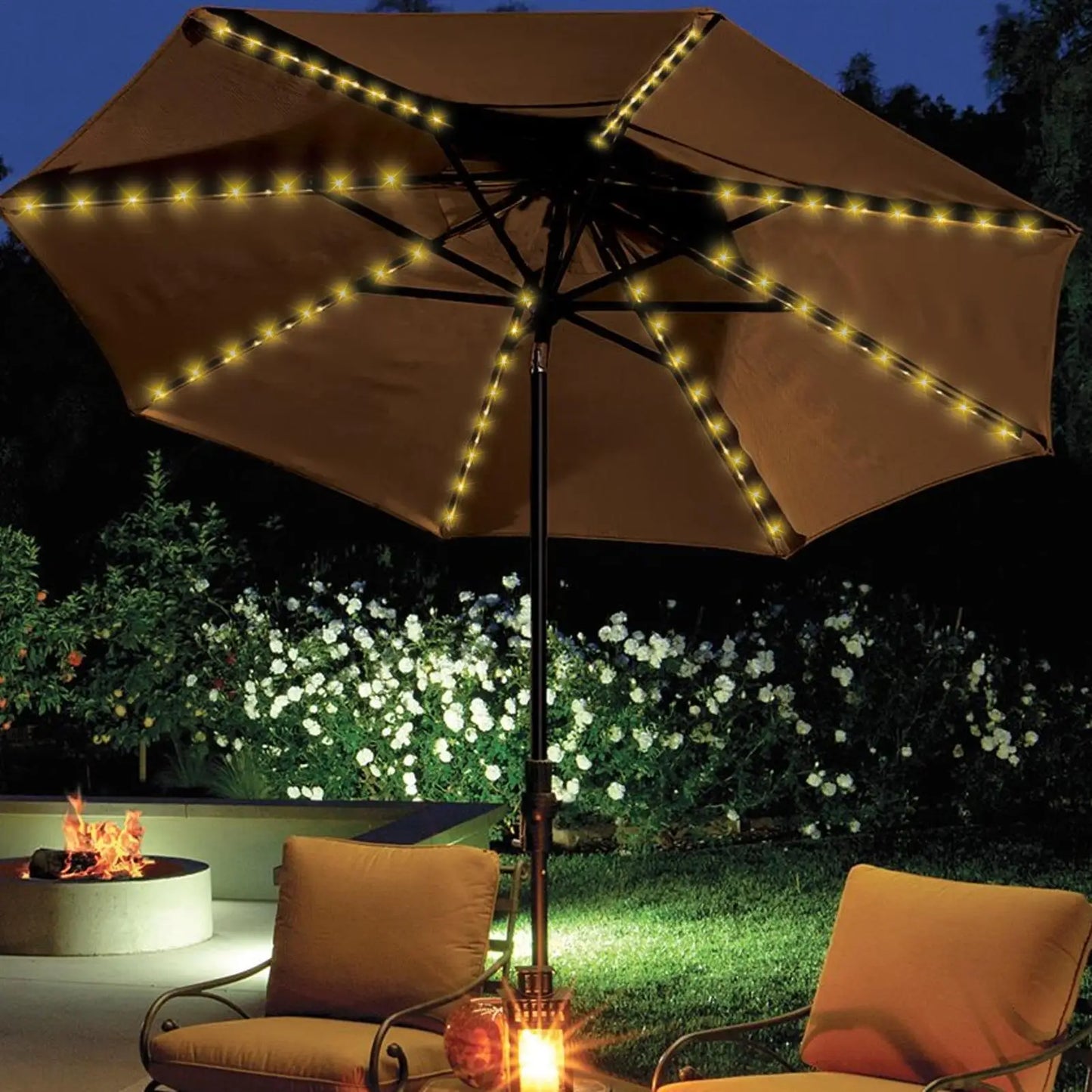 Solar Umbrella String Lights 104 LED | 8 Modes IP67 Waterproof