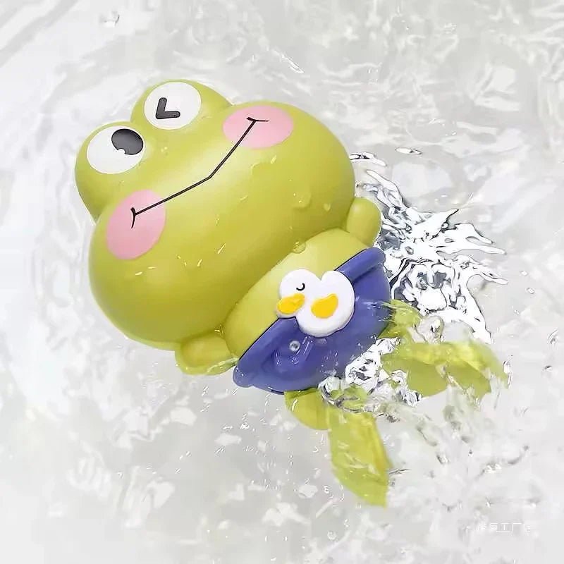 Wind-Up Frog Bath Toys – Floating Clockwork Swimming Frogs