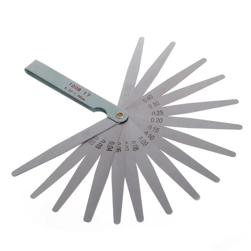 Professional 17 Blades Feeler Gauge Metric Gap Filler Feeler Gauge 0.02 To 1mm Gage Measurment Tool For Engine Valve Adjustment Peaceful Pleasures Health and Wellness