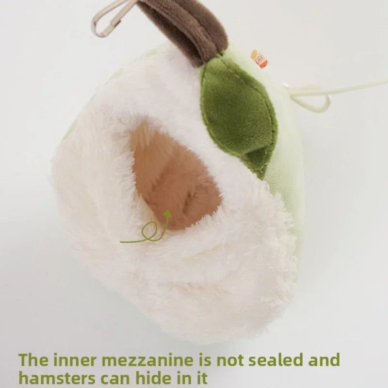 Plush Hamster Hammock Nest – Warm Bed for Small Pets & Parrots