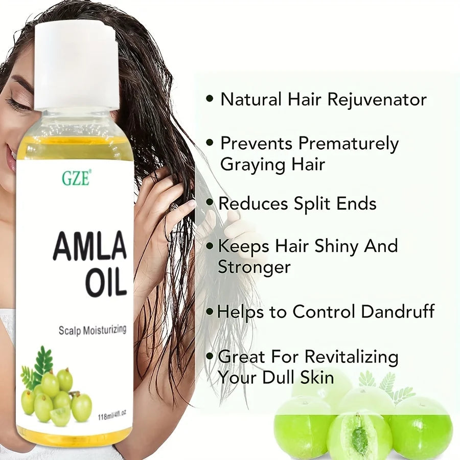 GZE Amla Hair Oil – Shine, Scalp Moisture & Strength | 118ml Amla Hair Oil Peaceful Pleasures Health and Wellness