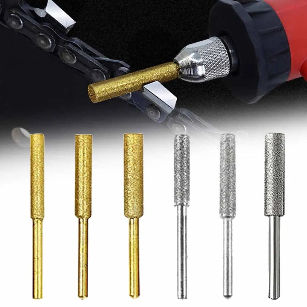 6-Piece Titanium Chainsaw Sharpening Burr Set – 4/4.8/5.5mm
