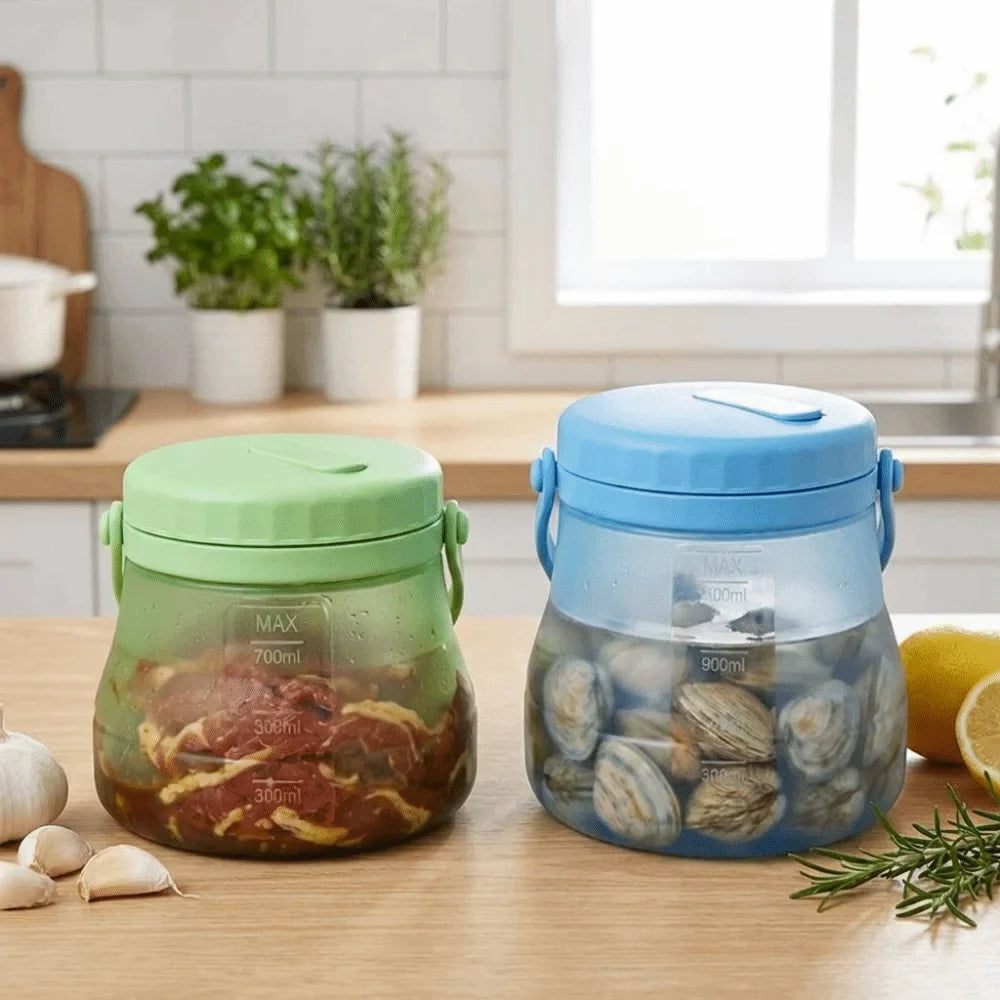 Foldable Silicone Food Storage Bucket 800–1500ml Leak-Proof