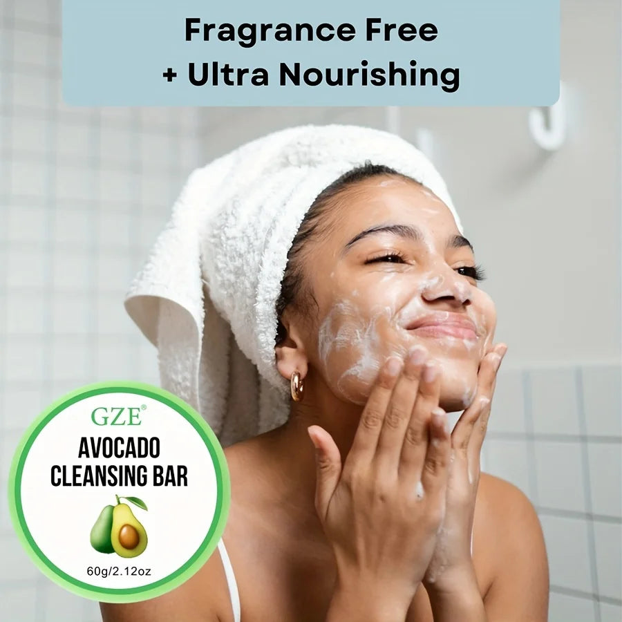 GZE Avocado Cleansing Balm Soap – pH-Balanced Makeup Remover Bar